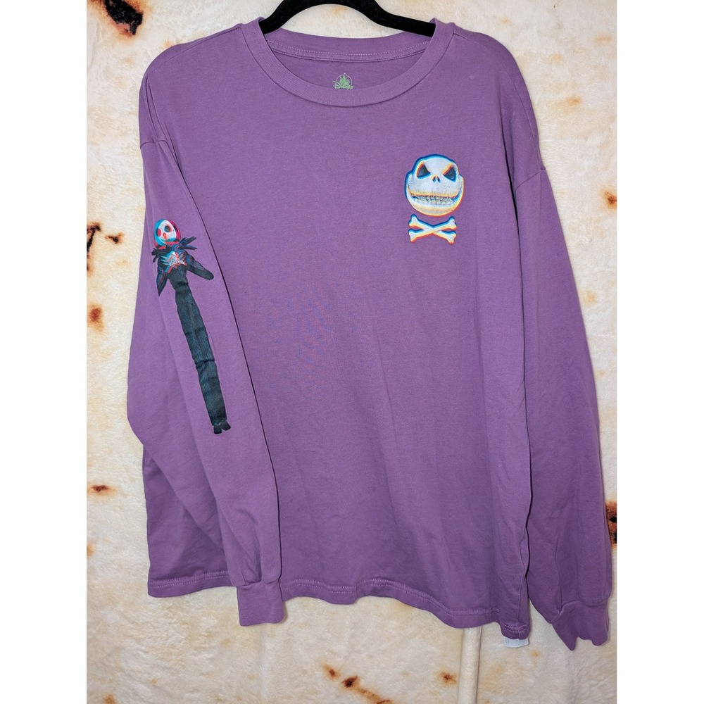 Disney Nightmare Before Christmas Shirt Mens L Purple Jack Skellington LS Tee